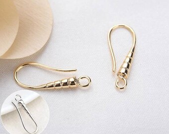 DIY Gold/Platinum Colour Brass Carved Earrings Hooks Earrings Jewellery Findings- 2Pcs