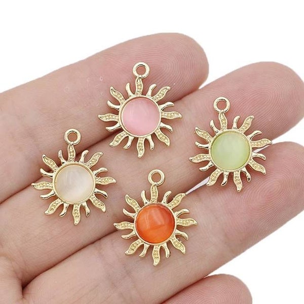 Sunshine Sun Charms Earrings Necklace Bracelet DIY Jewellery Findings - 1 Pcs