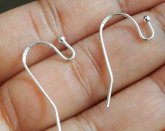 DIY 925 Sterling Silver Plated Earwire S Ball French Hooks Earrings Finding