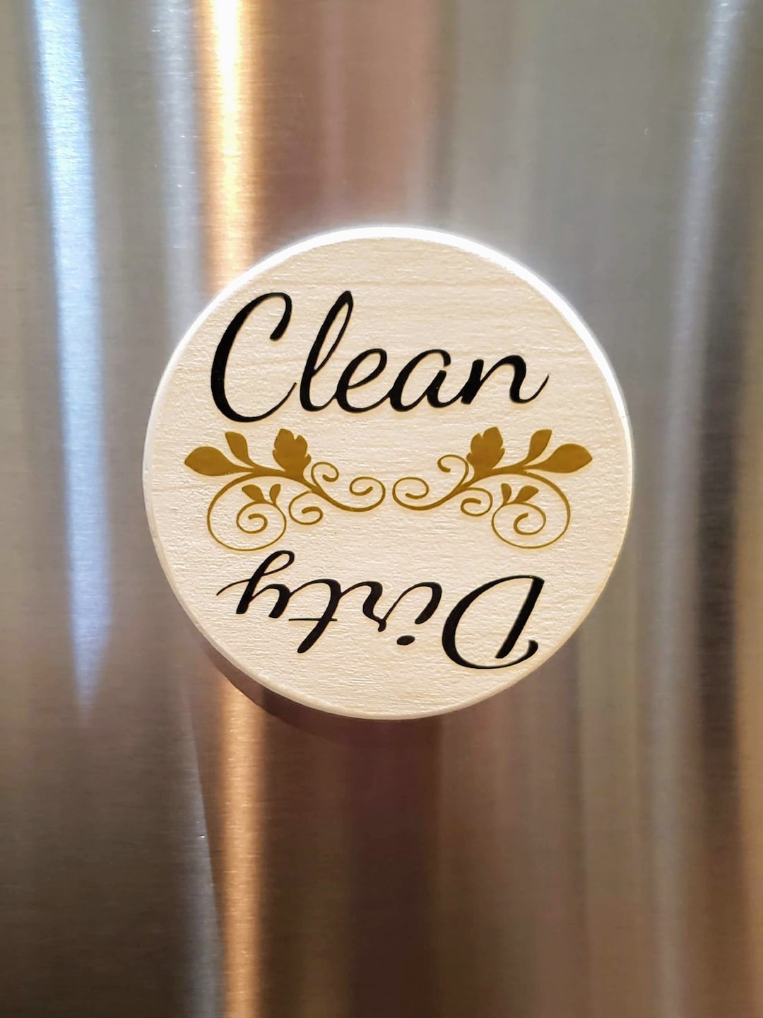 Wooden Dishwasher Clean Dirty Kitchen Etsy