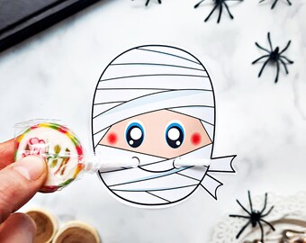 Mummy Lollipop,instant download lollipop holder,Digital party sucker holder,printable party lolly, Halloween lollypop favor, PDF file