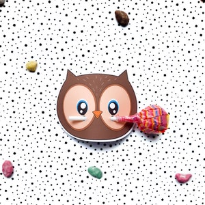 Owl Lollipop,instant download lollipop holder,Digital party sucker holder Bird,printable party lolly, Animal lollypop favor, PDF file