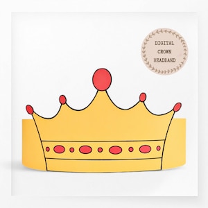 King Crown, paper hat for kids, instant download paper crown, Digital party headband, printable party mask,PDF hat