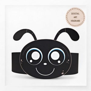Corona di carta formica, cappello di carta animale per bambini, corona di carta download istantaneo Animali, fascia per feste digitale, maschera da festa stampabile, cappello bug PDF