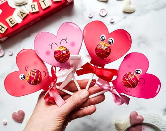 Heart Lollipop,instant download,Valentine's Day lollipop holder,PDF Digital party sucker holder,printable party lolly,Valentine lollypop