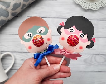 Super Preschooler Lollipop, instant download lollipop holder,PDF file, Digital sucker holder, printable party lolly, Preschooler lollypop