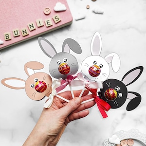 Bunny Lollipop, Rabbit instant download lollipop holder,PDF file, Easter digital party sucker holder, printable party lolly,Animals lollypop