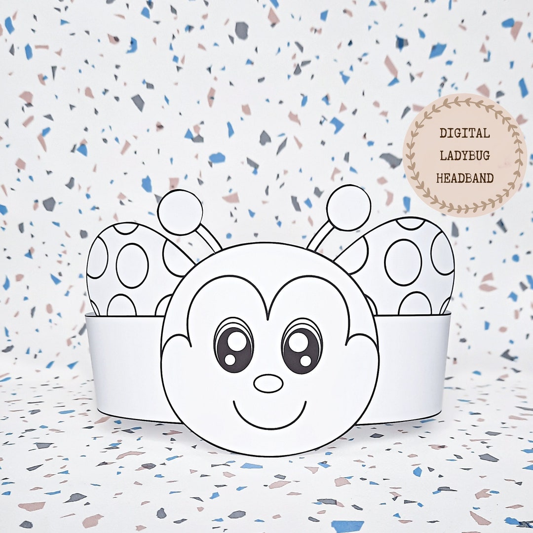 Ladybug Paper Coloring Crown, Animal Paper Hat for Kids, Instant ...