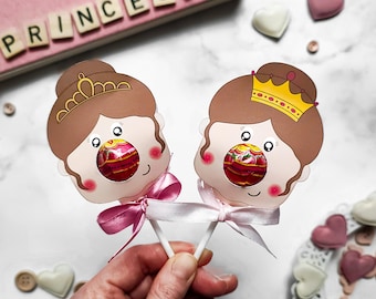 Princess Lollipop, instant download lollipop holder,PDF file, Digital party sucker holder, printable party lolly, Princess lollypop