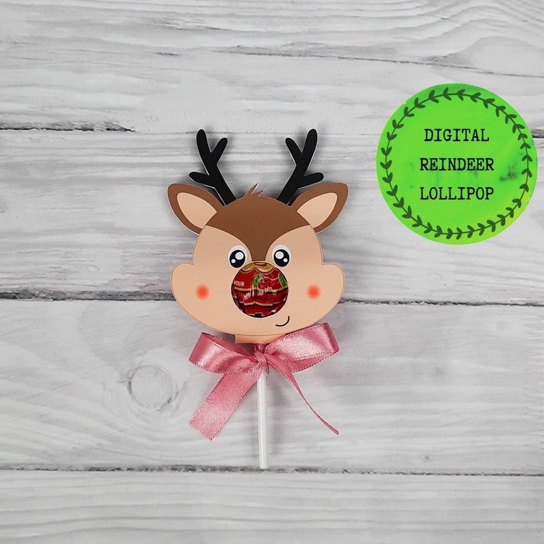 Reindeer Lollipop, Instant Download Lollipop Holder,pdf File, Digital ...