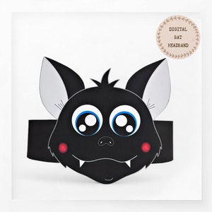Bat paper crown, Animal paper hat for kids, instant download paper crown Animals, Digital party headband, printable party mask, DIY PDF hat