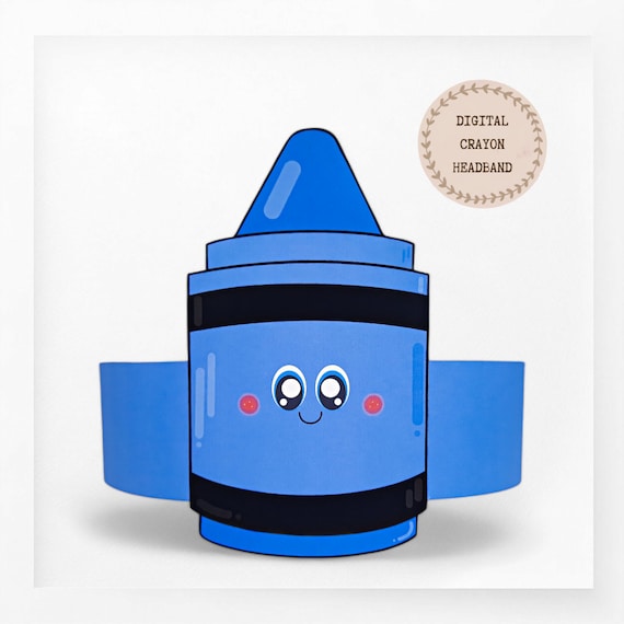 Crayon Paper Crown,back to School Paper Hat for Kids, Instant
