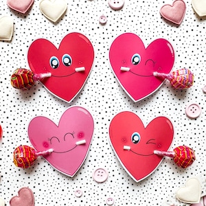 Sucette coeur, téléchargement immédiat, porte-sucette de la Saint-Valentin, support de ventouse de fête numérique PDF, sucette de fête imprimable, sucette de la Saint-Valentin