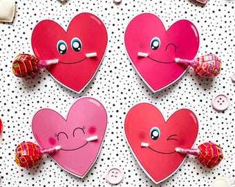 Heart Lollipop,instant download,Valentine's Day lollipop holder,PDF Digital party sucker holder,printable party lolly,Valentine lollypop