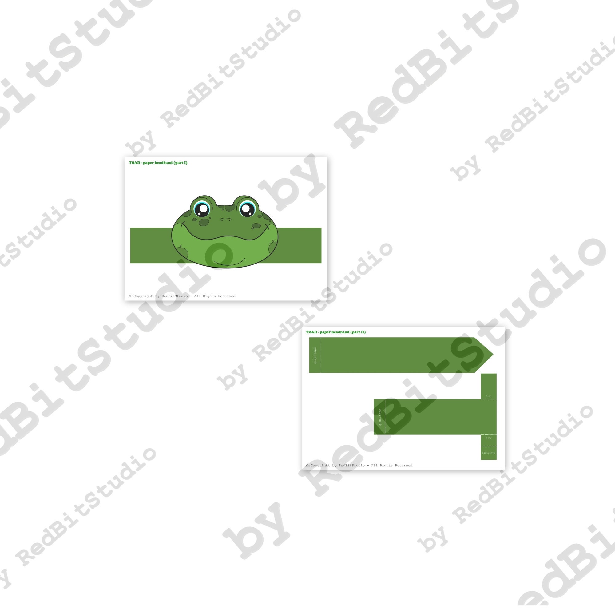 Toad Paper Crown, Animal Paper Hat for Kids, Instant Download Paper ...