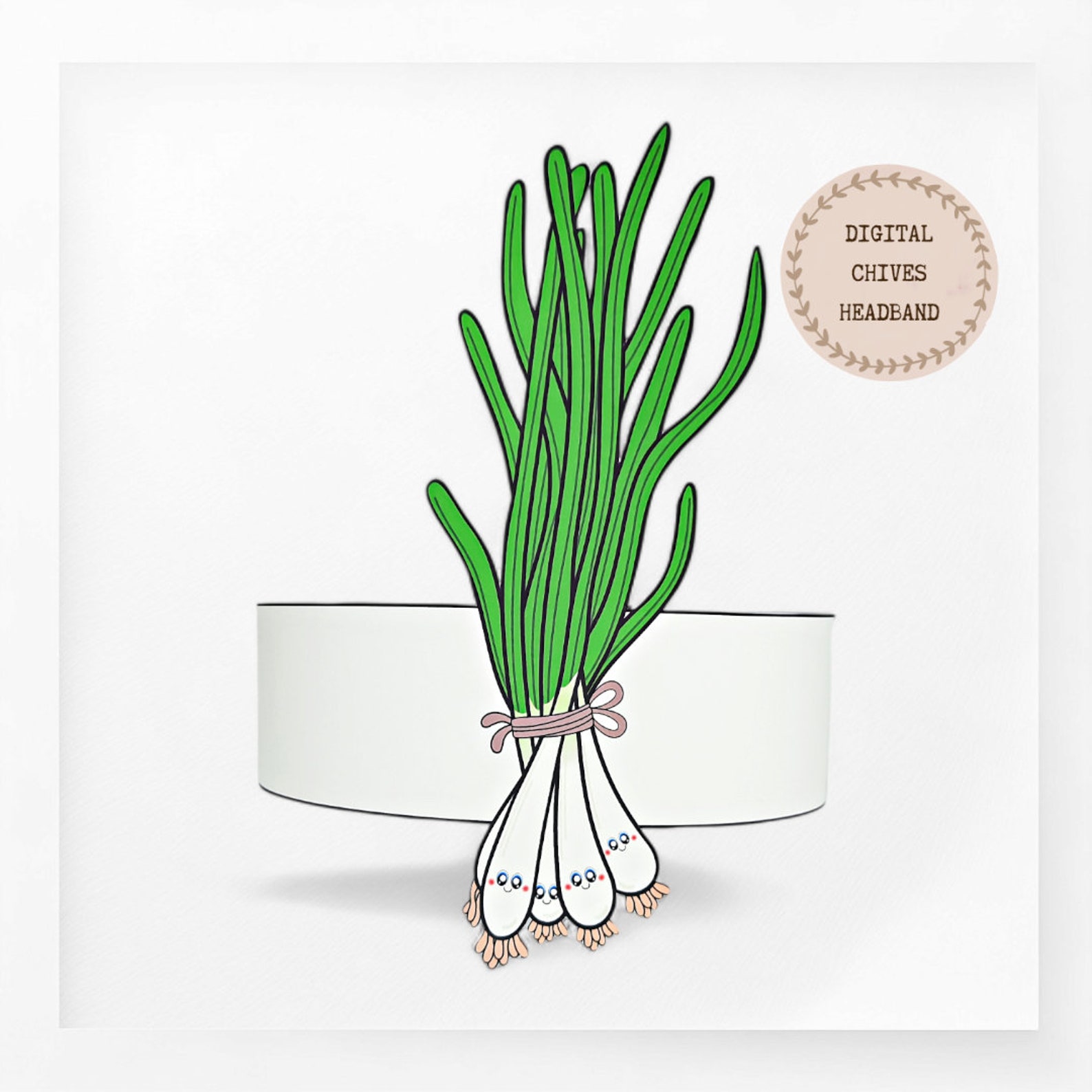 Chives Paper Crown,vegetable Paper Hat for Kids,instant Download Paper ...