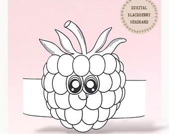 Blackberry paper coloring crown,Fruit hat for kids, instant download  crown Fruits, Digital party headband, printable mask, PDF hat