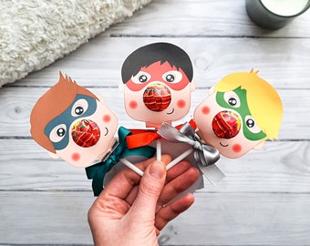 Super Dad Lollipop, instant download lollipop holder,PDF file, Digital party sucker holder, printable party lolly,  Father's Day party lolly