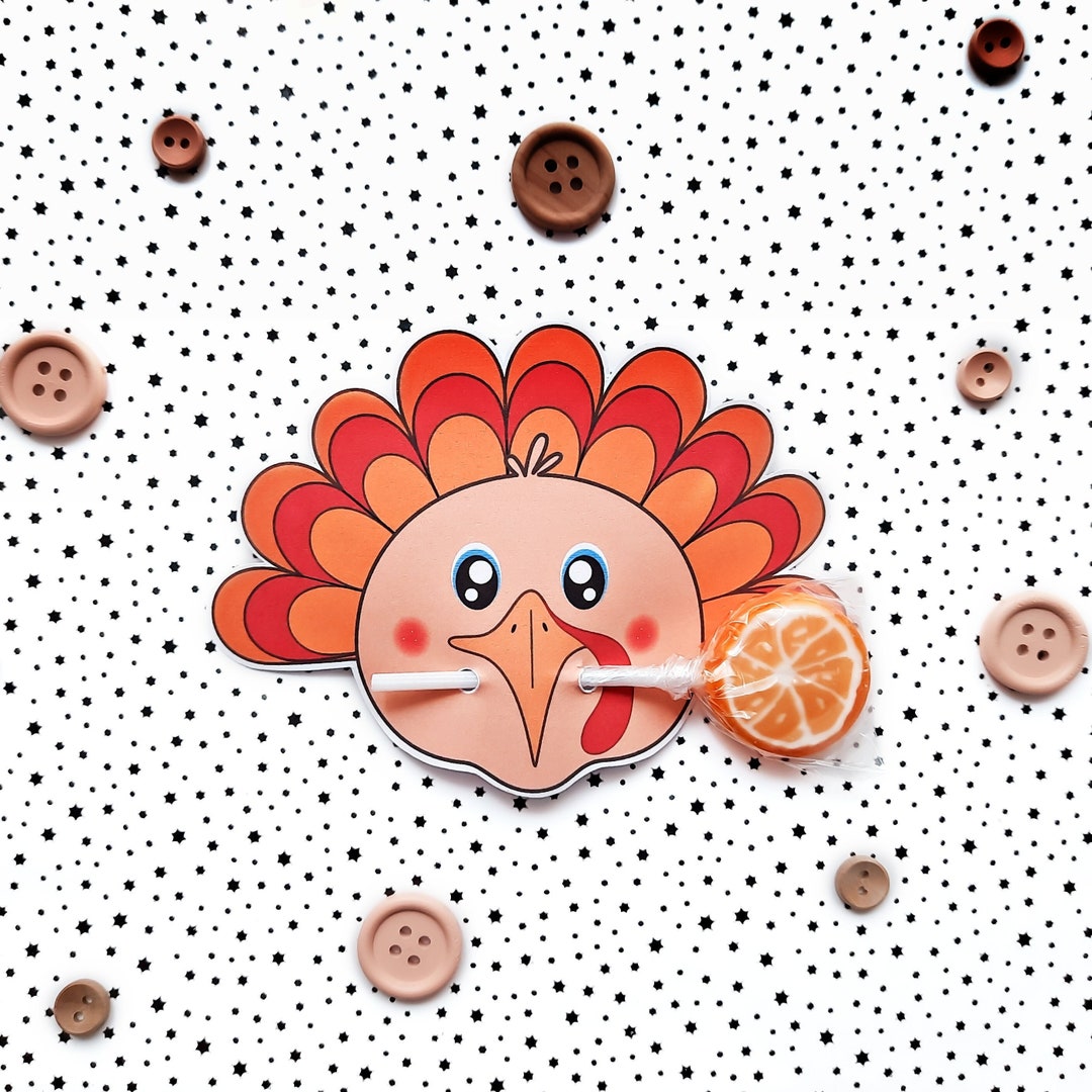 Turkey Lollipop,instant Download Lollipop Holder,digital Party Sucker
