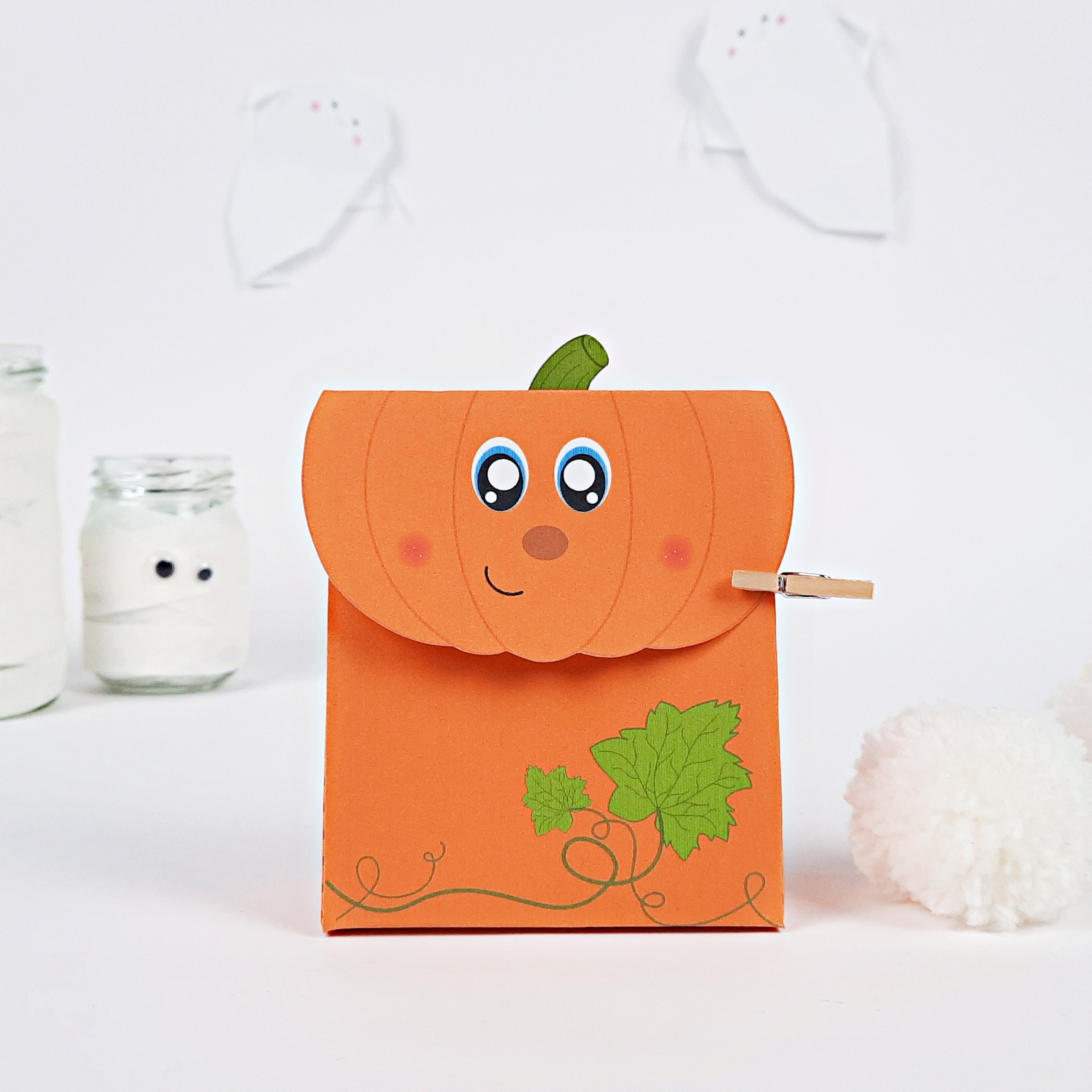 Pumpkin Gift Box Printable Favor Box Halloween Template to Etsy
