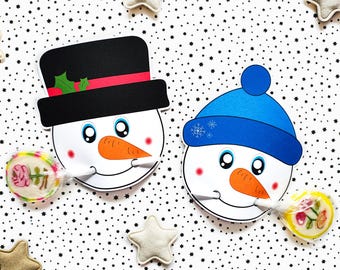 Snowman Lollipop,instant download lollipop holder,Digital party sucker holder,printable party lolly, Christmas lollypop favor, PDF file