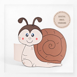 Corona di carta lumaca, cappello di carta animale per bambini, download istantaneo corona di carta Bugs, fascia per feste digitale, maschera da festa stampabile, cappello PDF