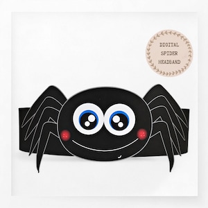 Corona di carta ragno, cappello di carta animale per bambini, corona di carta download istantaneo Animali, fascia per feste digitale, maschera da festa stampabile, cappello PDF