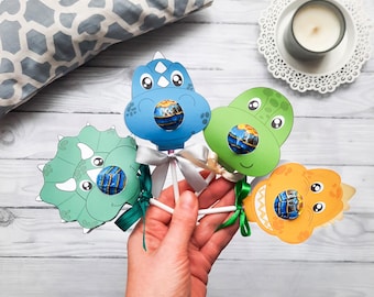 Dinosaur Lollipop, instant download lollipop holder,PDF file, Digital party sucker holder, printable party lolly, Dino lollypop