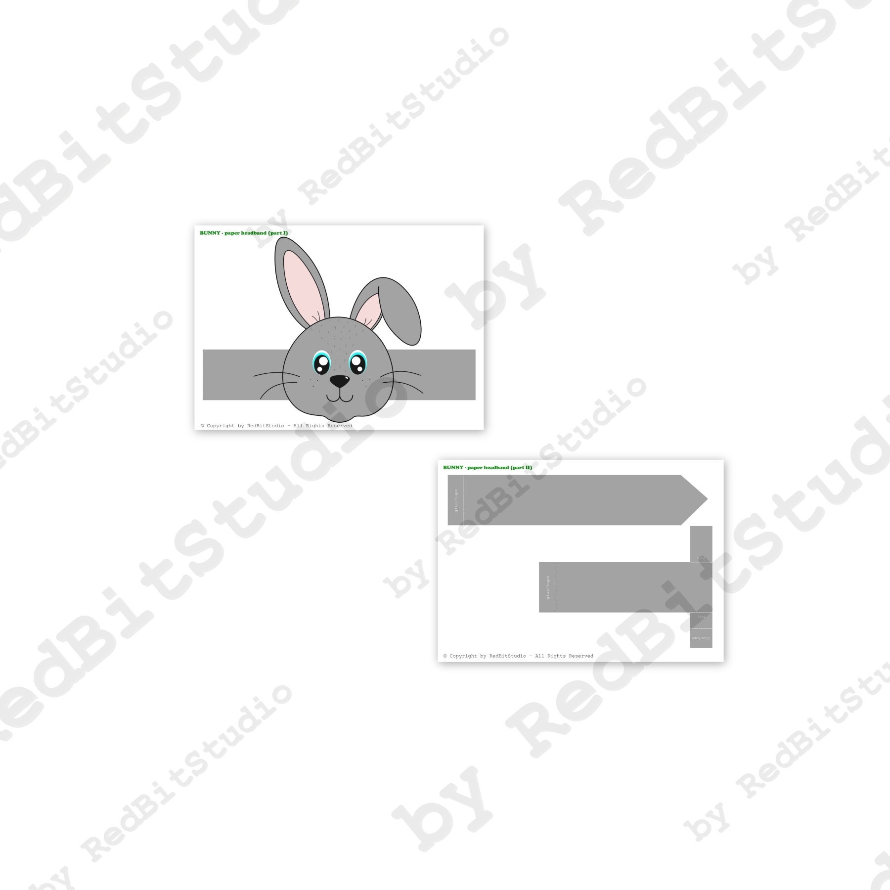 Bunny Paper Crown,animal Paper Hat for Kids, Instant Download Paper ...