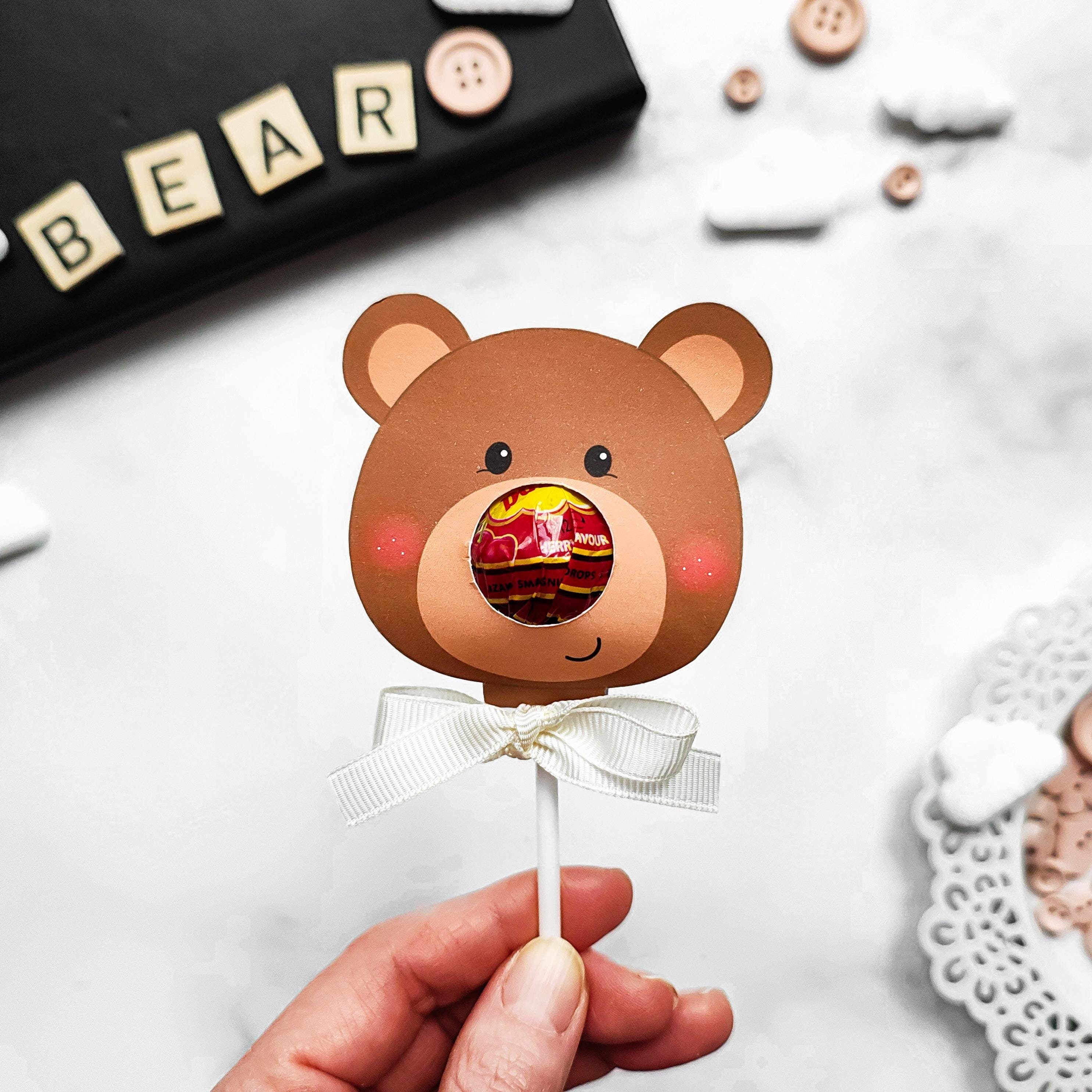 Bear Lollipop, Instant Download Lollipop Holder,pdf File, Digital