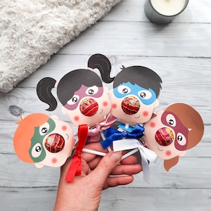 Super Kid Lollipop, instant download lollipop holder,PDF file, Digital party sucker holder, printable party lolly,  Father&#39;s Day party lolly