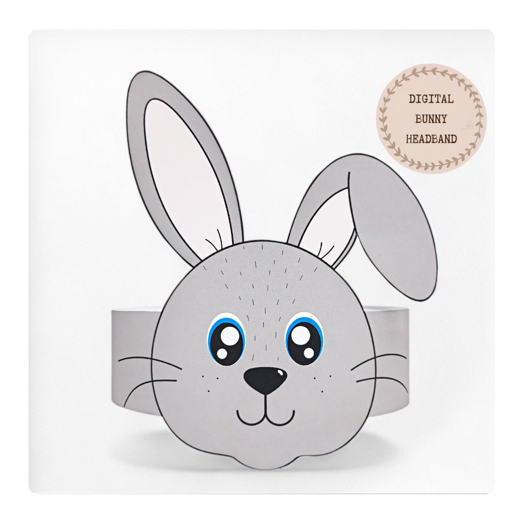 Bunny Paper Crown,animal Paper Hat for Kids, Instant Download Paper ...