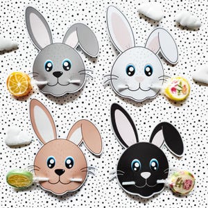 Bunny Lollipop,instant download Rabbit lollipop holder,Digital party sucker holder animals,printable party lolly,Easter lollypop,PDF file
