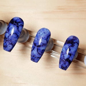 CLEARANCE! Purple & White Marbled Nails | Press-On Nails | Purple Nails | Marbled Nails | Nail Sets | Nails for Sale | False Nails | Nails