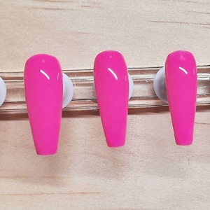 Neon Pink Nails | Press-On Nails | Pink Nails | Custom Nails | Neon Nails | False Nails | Nail Sets | Nails |