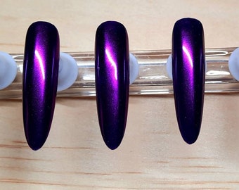 Purple Mirror Chrome Press-On Nails | Metallic Nails | Purple Chrome | Chrome Nails | Purple Nails | False Nails | Mirror Nails | Press Ons