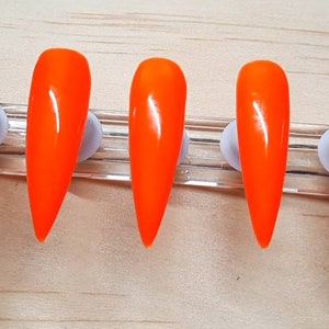 Neon Orange Press-On Nails | Nail Sets | Press-On Nails | Orange Nails | Custom Nails | Neon Orange | False Nails | Neon |