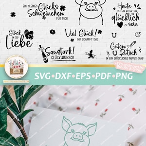 Plotterdatei Glück Sprüche und Schriftzüge in SVG, Digistamp Glück
