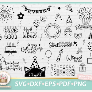 Plotterdatei Geburtstag Bundle deutsche Sprüche SVG, Geburtstag SVG, Geburtstag Bundle, Digistamp Geburtstag, Geburtstag kommerziell