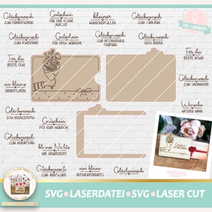 Laserdatei Gutschein Halter SVG, Laserdatei Gutscheinhalter, Laserdatei Geburtstag Hochzeit Ruhestand, Wunscherfüller SVG, gewerblich