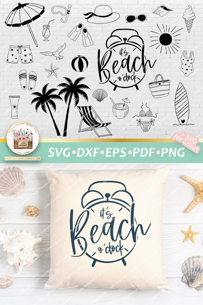 Bundle Beach SVG Clipart Beach SVG Beach O Clock Cut File - Etsy