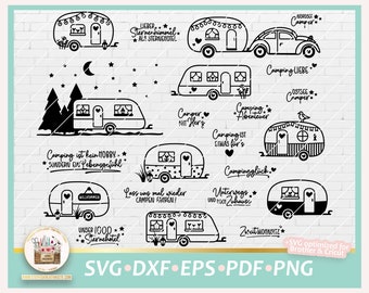 Plotterdatei Camping Wohnwagen SVG, Plotterdatei Camper, Camping Sprüche, Digistamp Camping, Digstamp Wohnwagen, Camping gewerblich