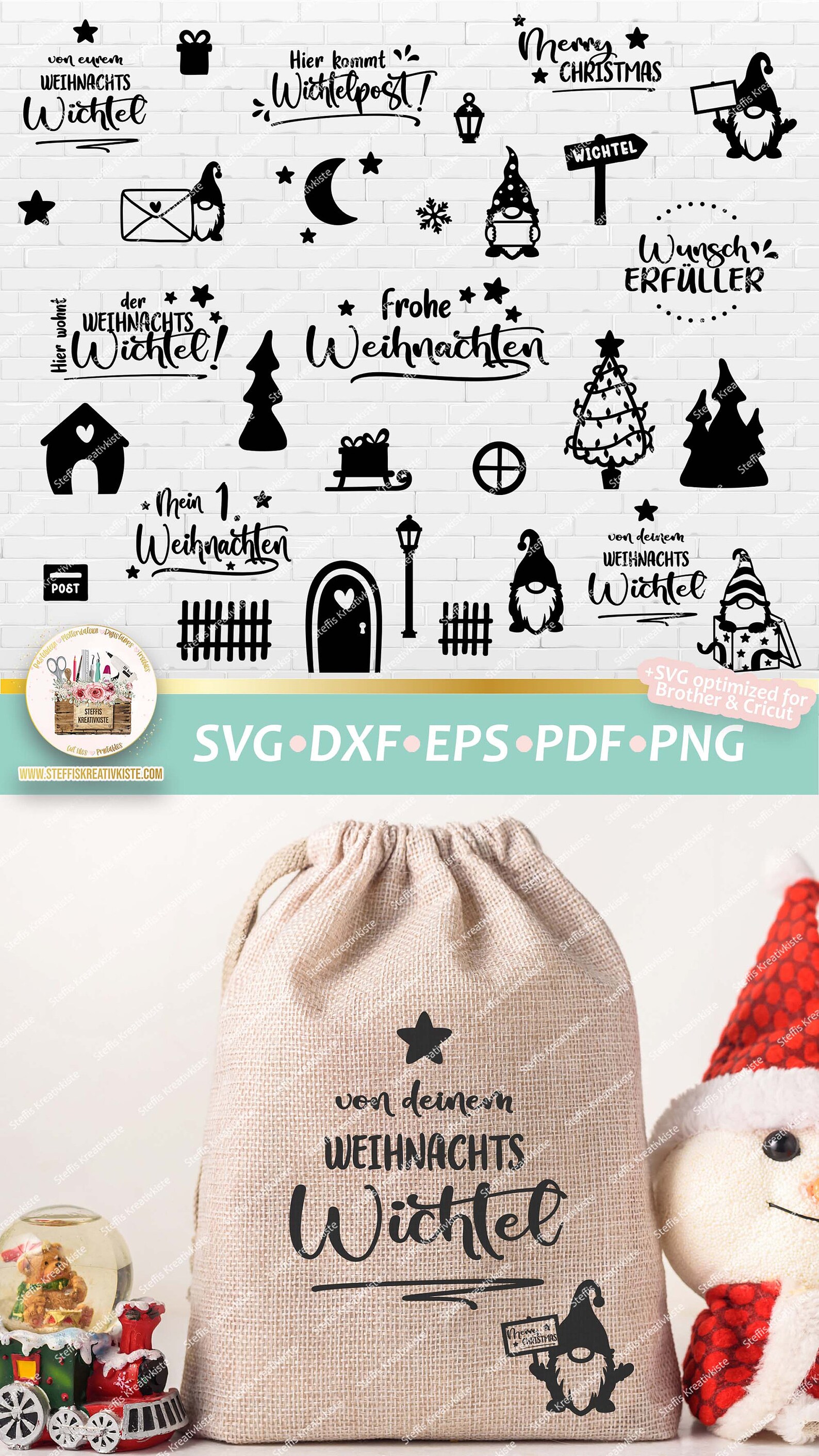 Plotterdatei Weihnachten Wichtel deutsche Sprüche SVG Etsy.de