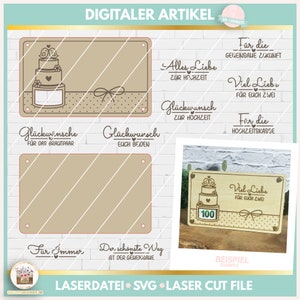 Laser File Wedding Money Gift SVG, Laser File Wedding Money Gift, Laser File Wedding Money Card SVG, Laser Cut Wedding, Commercial Use