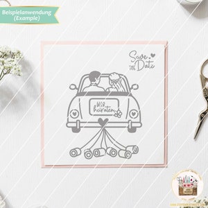 Plotterdatei Hochzeit Auto SVG, Hochzeit LGBTQ, Hochzeit Sprüche