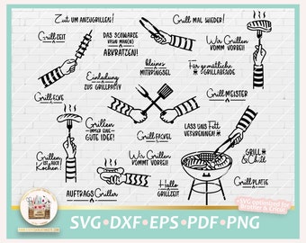 Plotterdatei Grillen SVG, Grillen Sprüche, Grillen Laserdatei, Grillen Hände, Grill Plotterdatei, DXF Grillen, Hände SVG, gewerblich