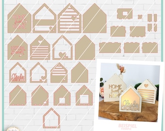 File laser casa luminosa SVG, casa luminosa SVG, file laser casa luminosa, casa luminosa SVG, case luminose come regalo monetario, commerciale