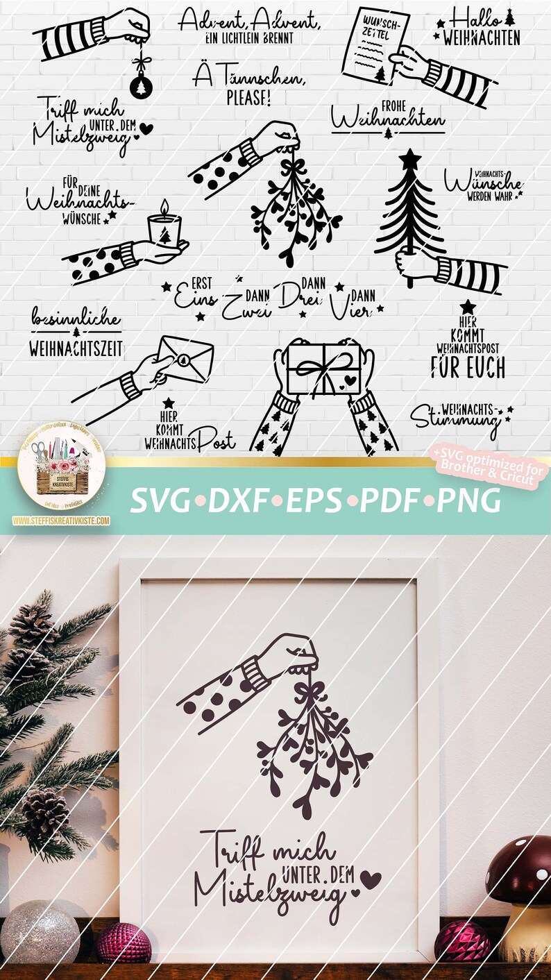 Plotterdatei Weihnachten SVG, Weihnachten Sprüche, Weihnachten Laserdatei, Weihnachten Hände, Weihnachten Bundle, DXF Weihnachten, Hände SVG image 9