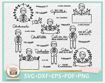 Plotterdatei Kommunion SVG, Plotterdatei Konfirmation, Firmung SVG, Sprüche gewerblich, Laserdatei Kommunion, Laser Cut Konfirmation, Jungen