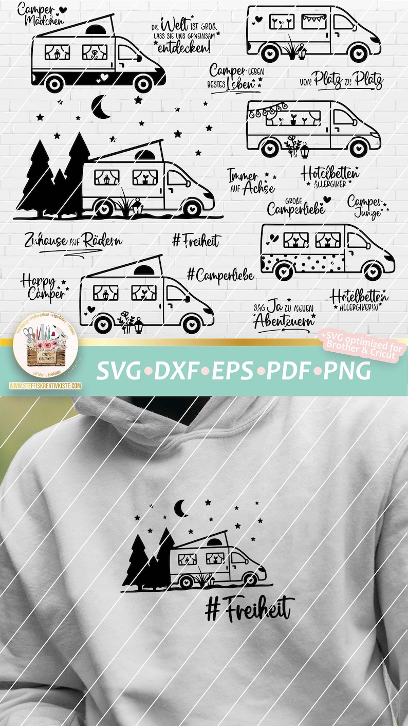 Plotterdatei Camping Bus SVG, Plotterdatei Camper, SVG Camper, DXF Camping, Camping Sprüche, Camping gewerblich, Plotterdatei Campingbus Bild 9